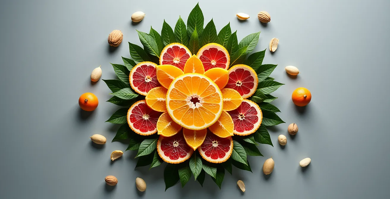 Représentation visuelle des interactions positives et négatives entre nutriments